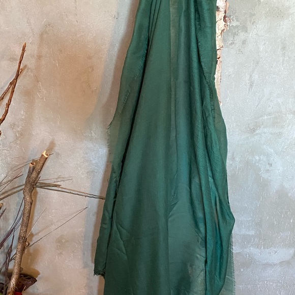 Cotton scarf first green shawl big wrap - Picture 2 of 4